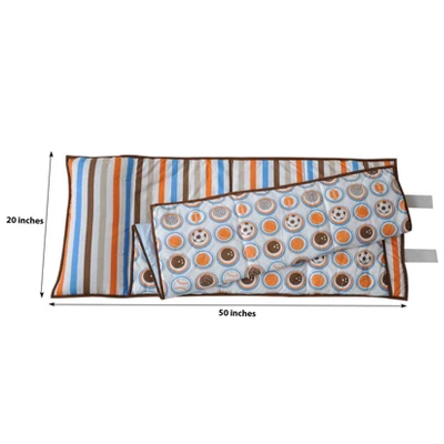 Bacati - Mod Sports Blue Orange Beige Brown Toddler Nap Mat 2 Bacati - Mod Sports Blue Orange Beige Brown Toddler Nap Mat - Image 2