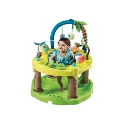Evenflo ExerSaucer Triple Fun Saucer Life In The Amazon Baby Bouncer Seat Walker Play Activity Center, Green