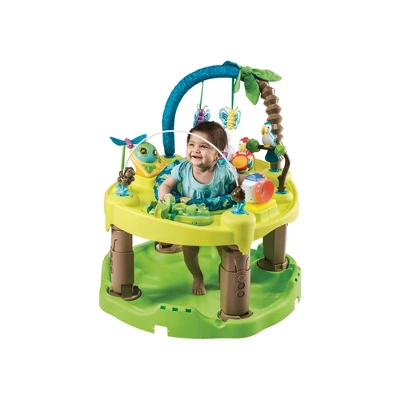 Evenflo ExerSaucer Triple Fun Saucer Life In The Amazon Baby Bouncer Seat Walker Play Activity Center, Green 1 Evenflo ExerSaucer Triple Fun Saucer Life In The Amazon Baby Bouncer Seat Walker Play Activity Center, Green