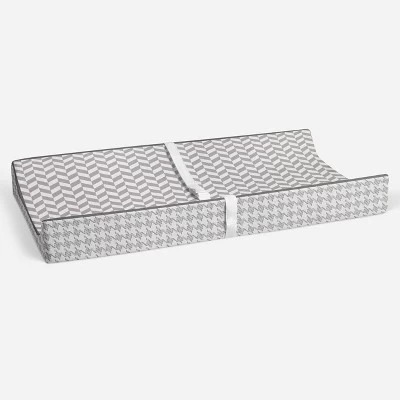 Bacati - Herringbone Quilted Muslin Changing Pad Cover Gray 3 Bacati - Herringbone Quilted Muslin Changing Pad Cover Gray - Image 3