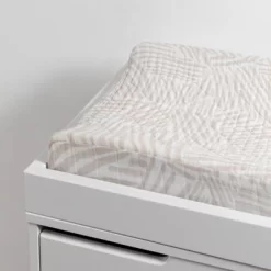 Babyletto Oat Stripe Quilted Muslin Changing Pad Cover