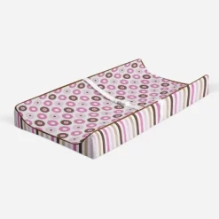 Bacati - Mod Dots/Stripes Pink/choco Dots Changing Pad Cover