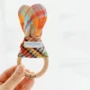 Kanga Care Baby Muslin Crinkle Bunny Ear Wood Teething Ring