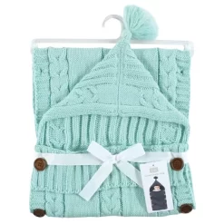 Hudson Baby Unisex Baby Knitted Baby Lounge Stroller Wrap Sack, Mint, One Size