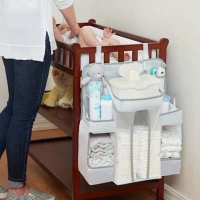 L.A. Baby Diaper Caddy And Nursery Organizer For Baby's Essentials - White 1 L.A. Baby Diaper Caddy And Nursery Organizer For Baby's Essentials - White