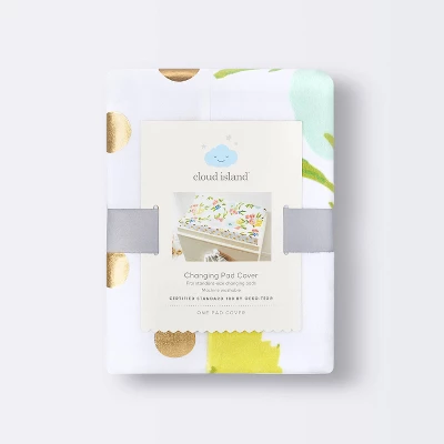 Plush Changing Pad Cover Floral - Cloud Island™ Gold 2 Plush Changing Pad Cover Floral - Cloud Island™ Gold - Image 2