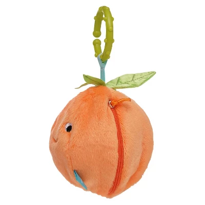 Manhattan Toy Mini-Apple Farm Orange Baby Travel Toy With Rattle, Squeaker, Crinkle Fabric & Teether Clip-on Attachment 6 Manhattan Toy Mini-Apple Farm Orange Baby Travel Toy With Rattle, Squeaker, Crinkle Fabric & Teether Clip-on Attachment - Image 6
