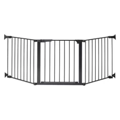 Kidco G3011 ConfigureGate 3 Piece Wall Mounted Magnet Locking Auto Wide Area Closing Baby Safety Gate Enclosure With 24 Inch Door, Black
