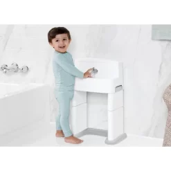 Delta Children PerfectSize 3-in-1 Convertible Sink, Step Stool And Bath Toy For Toddlers/Kids' Perfect For Potty Training - White/Gray -Baby Care Deals Store GUEST a64df726 5f2a 496b b761 1dd60147e9e9