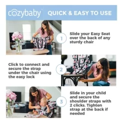 CozyBaby Portable Washable Cloth Travel Easy Seat High Chair W/ 1 Click Setup, Reinforced Harness, And Machine Washable Fabric, Gray Polka Dot 6 CozyBaby Portable Washable Cloth Travel Easy Seat High Chair W/ 1 Click Setup, Reinforced Harness, And Machine Washable Fabric, Gray Polka Dot -Baby Care Deals Store GUEST a6fe63e3 20b8 4c39 aa58 b90b890c6536