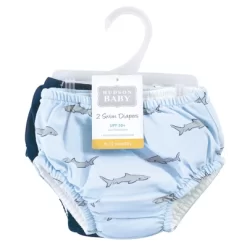 Hudson Baby Infant And Toddler Unisex Swim Diapers, Blue Gray Shark