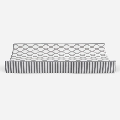 Bacati - Dots/Pin Stripes Gray Large Dots Changing Pad Cover 4 Bacati - Dots/Pin Stripes Gray Large Dots Changing Pad Cover - Image 4