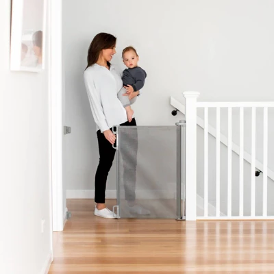 Perma Child Safety Wide Retractable Gate - Gray 1 Perma Child Safety Wide Retractable Gate - Gray