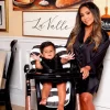 Your Babiie MAWMA By Snooki Rose Gold Black Stripes Fitzrovia High Chair