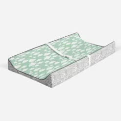 Bacati - Clouds In The City Mint/ Clouds Quilted Changing Pad Cover