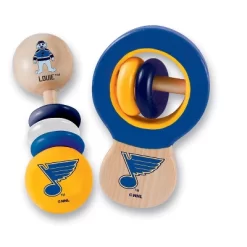 Baby Fanatic Wood Rattle 2 Pack - NHL St. Louis Blues Baby Toy Set