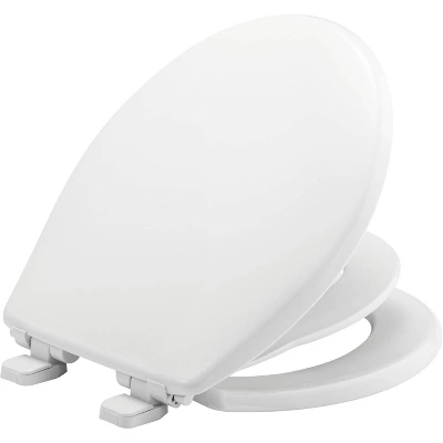 Mayfair By Bemis Little2Big Never Loosens Round Plastic Children's Potty Training Toilet Seat With Slow Close Hinge - White 1 Mayfair By Bemis Little2Big Never Loosens Round Plastic Children's Potty Training Toilet Seat With Slow Close Hinge - White
