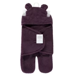 Hudson Baby Infant Girl Animal Faux Shearling Baby Outdoor Stroller Sack Wrap, Purple, One Size