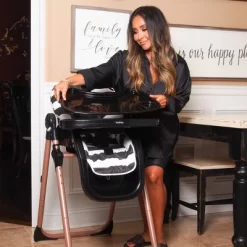 Your Babiie MAWMA By Snooki Rose Gold Black Stripes Fitzrovia High Chair -Baby Care Deals Store GUEST d5825c51 5bda 4715 8d80 41c581fcabff