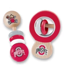 Baby Fanatic Wood Rattle 2 Pack - NCAA Ohio State Buckeyes Baby Toy Set