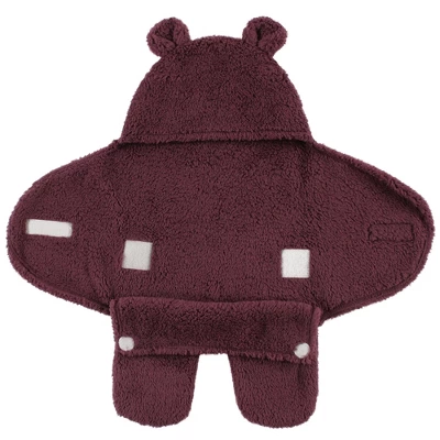 Hudson Baby Unisex Animal Faux Shearling Baby Outdoor Stroller Sack Wrap, Burgundy, One Size 2 Hudson Baby Unisex Animal Faux Shearling Baby Outdoor Stroller Sack Wrap, Burgundy, One Size - Image 2