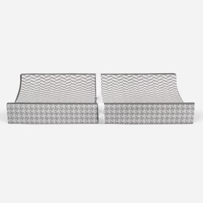 Bacati - Herringbone Quilted Muslin Changing Pad Cover Gray 5 Bacati - Herringbone Quilted Muslin Changing Pad Cover Gray - Image 5