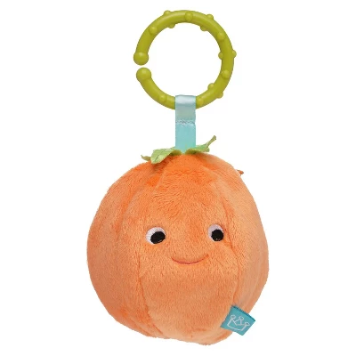 Manhattan Toy Mini-Apple Farm Orange Baby Travel Toy With Rattle, Squeaker, Crinkle Fabric & Teether Clip-on Attachment 1 Manhattan Toy Mini-Apple Farm Orange Baby Travel Toy With Rattle, Squeaker, Crinkle Fabric & Teether Clip-on Attachment