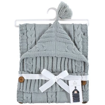 Hudson Baby Unisex Baby Knitted Baby Lounge Stroller Wrap Sack, Gray, One Size 1 Hudson Baby Unisex Baby Knitted Baby Lounge Stroller Wrap Sack, Gray, One Size