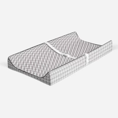 Bacati - Herringbone Quilted Muslin Changing Pad Cover Gray 1 Bacati - Herringbone Quilted Muslin Changing Pad Cover Gray