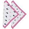 Bacati - Little Sailor Girls Boats/Whales Muslin 2 Pc Security Blankets