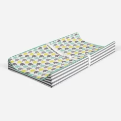 Bacati - Elephants Mint/Yellow/Gray Elephants Changing Pad Cover -Baby Care Deals Store GUEST ee7e25ca 4ae8 4ac5 81ff dd6b3cd388ad