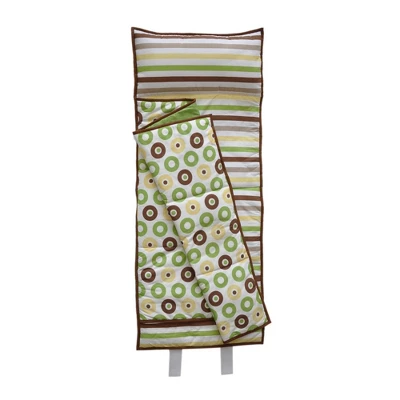 Bacati - Mod Dots/Stripes Green Yellow Beige Brown Toddler Nap Mat 3 Bacati - Mod Dots/Stripes Green Yellow Beige Brown Toddler Nap Mat - Image 3