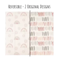 JumpOff Jo - Extra Large Waterproof Foam Padded Play Mat For Babies Play & Tummy Time - 77x70 Sunshine And Rainbows