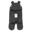 Hudson Baby Unisex Animal Faux Shearling Baby Outdoor Stroller Sack Wrap, Charcoal, One Size