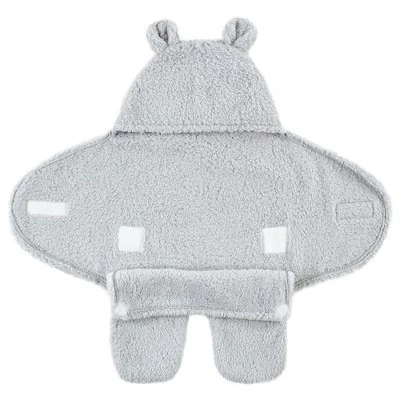 Hudson Baby Unisex Animal Faux Shearling Baby Outdoor Stroller Sack Wrap, Gray, One Size 2 Hudson Baby Unisex Animal Faux Shearling Baby Outdoor Stroller Sack Wrap, Gray, One Size - Image 2