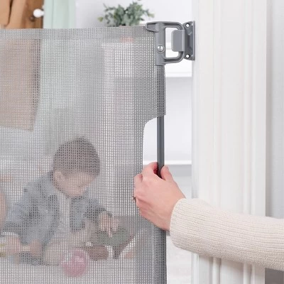 Regalo Fabric Retractable Baby Gate - Gray 3 Regalo Fabric Retractable Baby Gate - Gray - Image 3