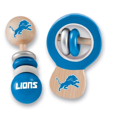 Baby Fanatic Wood Rattle 2 Pack - NFL Detroit Lions Baby Toy Set 1 Baby Fanatic Wood Rattle 2 Pack - NFL Detroit Lions Baby Toy Set