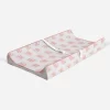 Bacati - Olivia Coral Feathers Quilted Muslin Changing Pad Cover